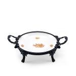 Elegant Round Decorative Serving Tray with Handles