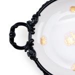 Elegant Round Decorative Serving Tray with Handles