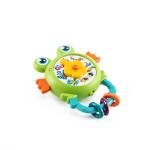 لعبة الخشخيشة الموسيقية على شكل ضفدع مع تصميم ساعة