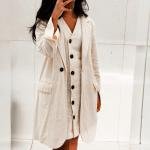 Linen Muse Button-Down Midi Blazer Dress