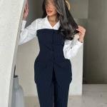 بدلة نسائية عصرية بطبقات وكورسيه