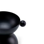 Black Modern Decorative Pedestal Bowl with Side Handles - double-tiered pedestal base