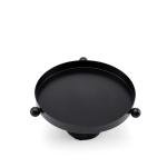 صينية تقديم بقاعدة معدنية مع مقابض زخرفية كروية