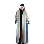 ترنش كوت طويل مع قماش الدينم