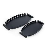 Oval Metal Serving Trays with Circular Cutout Edges