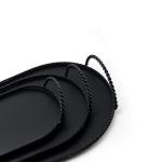 Oval Metal Serving Trays with Twisted Rope Handles