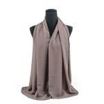 Cotton and Polyester Scarf with Fine Stitch Edges - Dark Brown