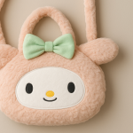 Kawaii Plush Character Shoulder Bag with Bow