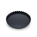 Metal Round Serving Tray with with Circular Cutout Edges