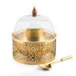 Deep Matte Laser Cut Serving Bowl with spoon