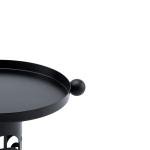 Modern Metal Cake Stand with Decorative Cut-Out Base - side handles with ball accents