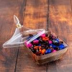 وعاء زجاجي فاخر مع غطاء - زخارف ذهبية