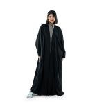 Elegant Flowing Open-Front Abaya with Wide Sleeves