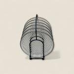 Diamond Pattern Glass Coasters with Black Stand