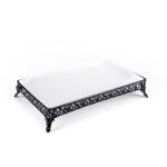 Ornate Rectangular Porcelain Serving Tray with ornate legs