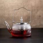 Elegant Glass Teapot with Stainless Steel Infuser & Handle