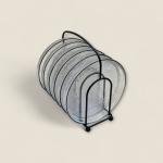 Textured Glass Coasters with Stand (Ripple Design)