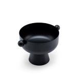 Modern decorative bowl with ball handles and vertical base