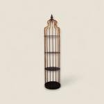 Vintage Birdcage-Style 3-Tier Metal Shelf Stand