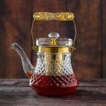 إبريق شاي من زجاج البورسليكات - 1000 مل
