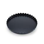 Metal Round Serving Tray with with Circular Cutout Edges