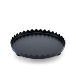 Metal Round Serving Tray with with Circular Cutout Edges