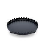 Metal Round Serving Tray with with Circular Cutout Edges