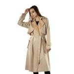 Two Tone Long Belted Trench Coat
