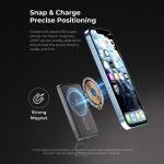 Brave Ultra Slim 10000mAh Magnetic Wireless Power Bank 15W With Stand,MagSafe Portable Charger – Grey