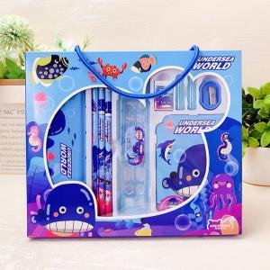 مجموعة أدوات مكتبية للأطفال تحت البحر 9 في 1