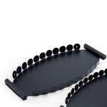 Oval Metal Serving Trays with Circular Cutout Edges
