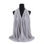 شال قطن وشيفون بحواف مخيطة – رمادي تاوب