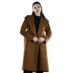 Drop Shoulder Belted Hooded Overcoat