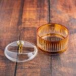 وعاء حلوى فاخر من الأكريليك بتصميم ماسي ومقبض غطاء يشبه الكريستال