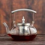 Glass Teapot with Stainless Steel Infuser and Handle