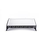 Ornate Rectangular Porcelain Serving Tray with ornate legs