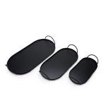 Oval Metal Serving Trays with Twisted Rope Handles