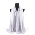 شال قطن وبوليستر بحواف مخيطة – أبيض