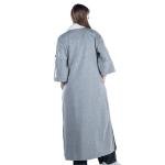  Casual Midi Dress With Contrast Collar