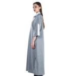  Casual Midi Dress With Contrast Collar