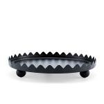 Metal Round Serving Tray with with Circular Cutout Edges
