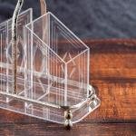 حامل ملاعق أكريليك بمقبض معدني