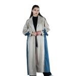 ترنش كوت طويل مع قماش الدينم