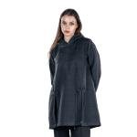 Women's loose hooded tunic with drawstrings