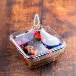 وعاء زجاجي فاخر مع غطاء - زخارف ذهبية