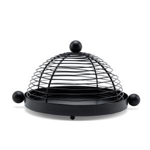 غطاء طعام معدني مع صينية بقبة سلكية حديثة ومقابض كروية