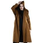 Drop Shoulder Belted Hooded Overcoat