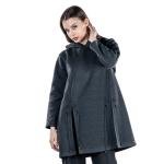 Women's loose hooded tunic with drawstrings