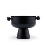 Modern decorative bowl with ball handles and vertical base