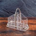 حامل ملاعق أكريليك بمقبض معدني